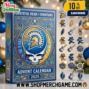 San Jose State Spartans x Grateful Dead Ornament Advent Calendar 2025 NCAA Football Dancing Bear Skull Lightning Bolt Guitar Exclusive Holiday Gift