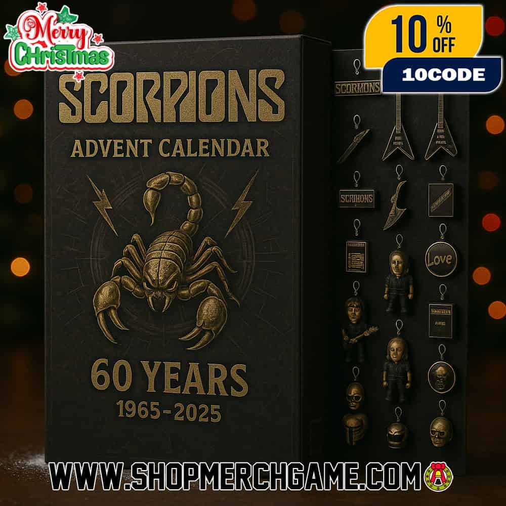 Scorpions Advent Calendar 60 Years 1965-2025 Ornament Set Band Logo Scorpion Guitar Holiday Countdown Rock Collectible Gift Scorpions Advent Calendar 60 Years 1965-2025 Ornament Set Band Logo Scorpion Guitar Holiday Countdown Rock Collectible Gift
