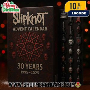 Slipknot Advent Calendar 30 Years 1995-2025 Ornament Set Pentagram Logo Band Mask Guitar Holiday Countdown Metal Collectible Gift