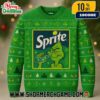 Ugly Sweater The Grinch x Camel Smoking Parody Design Christmas Knit Green Fair Isle Nordic Pattern With Reindeer Snowflakes Trees Holiday Jumper​