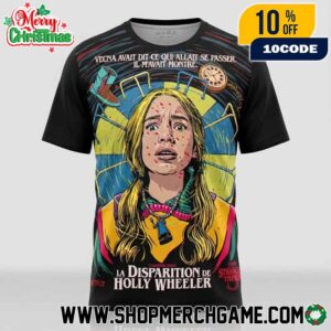 Stranger Things 5 Poster Chapter Two The Vanishing of Holly Wheeler Retro Art Netflix By Butcher Billy 3D T-Shirt
