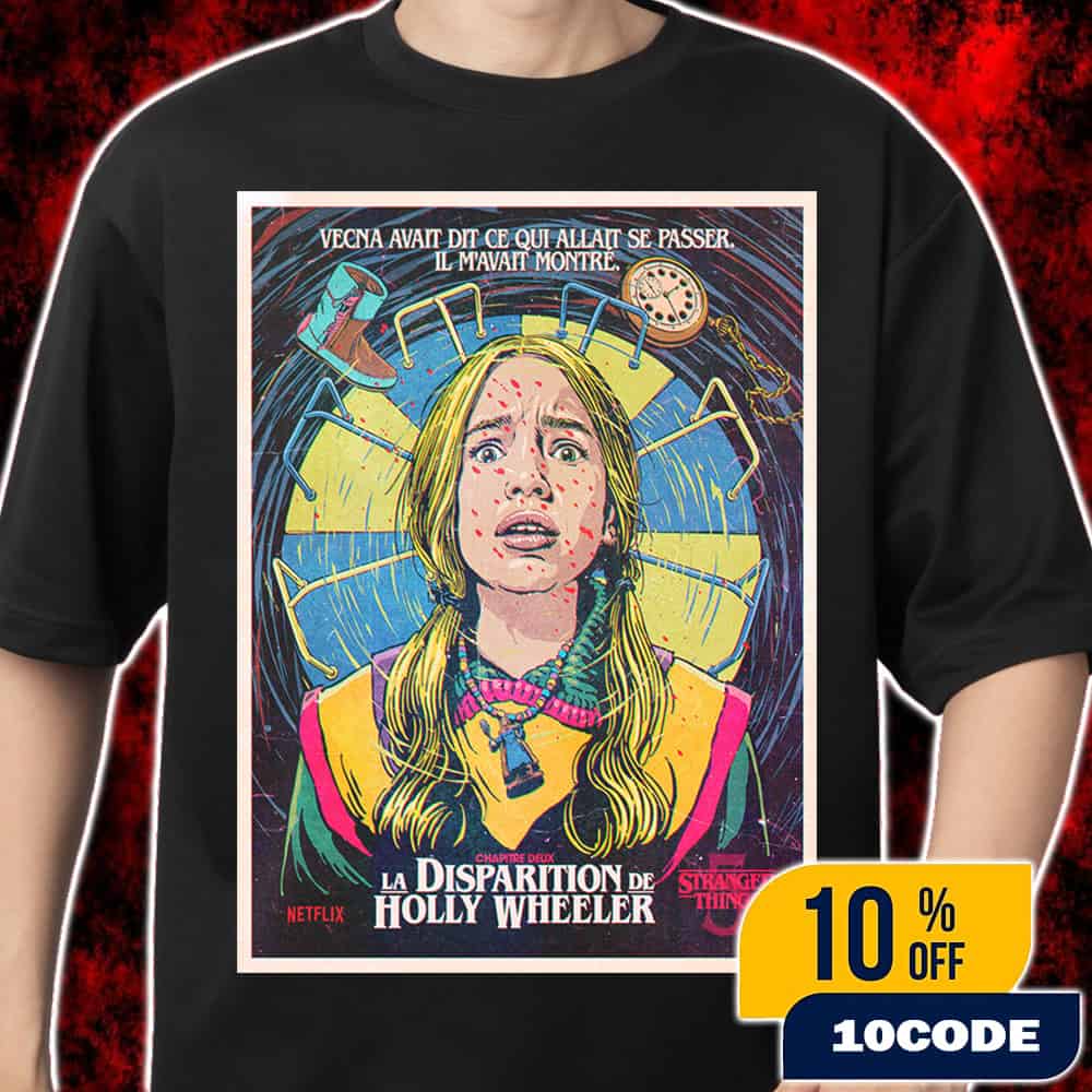 Stranger Things 5 Poster Chapter Two The Vanishing of Holly Wheeler Retro Art Netflix By Butcher Billy Merch Unisex T-Shirt Stranger Things 5 Poster Chapter Two The Vanishing of Holly Wheeler Retro Art Netflix By Butcher Billy Merch Unisex T-Shirt