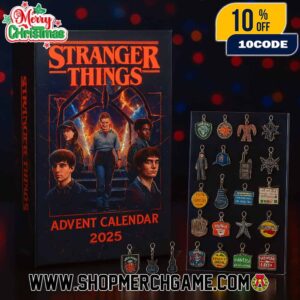 Stranger Things Season 5 Advent Calendar 2025 Ornament Set 24 Days Countdown Holiday Gift Character Charms Hellfire Club Hawkins High Mind Flayer Demogorgon Netflix Series Collectible