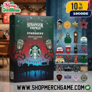 Stranger Things Season 5 x Starbucks Advent Calendar 2025 Ornament Collectible 24 Days Countdown Christmas Holiday Gift Set Blind Box Themed Decorations