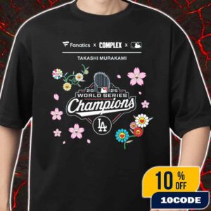 Takashi Murakami x LA Dodgers MLB World Series Champions 2025 x Fanatics x Complex Logo Artwork Merch Unisex T-Shirt