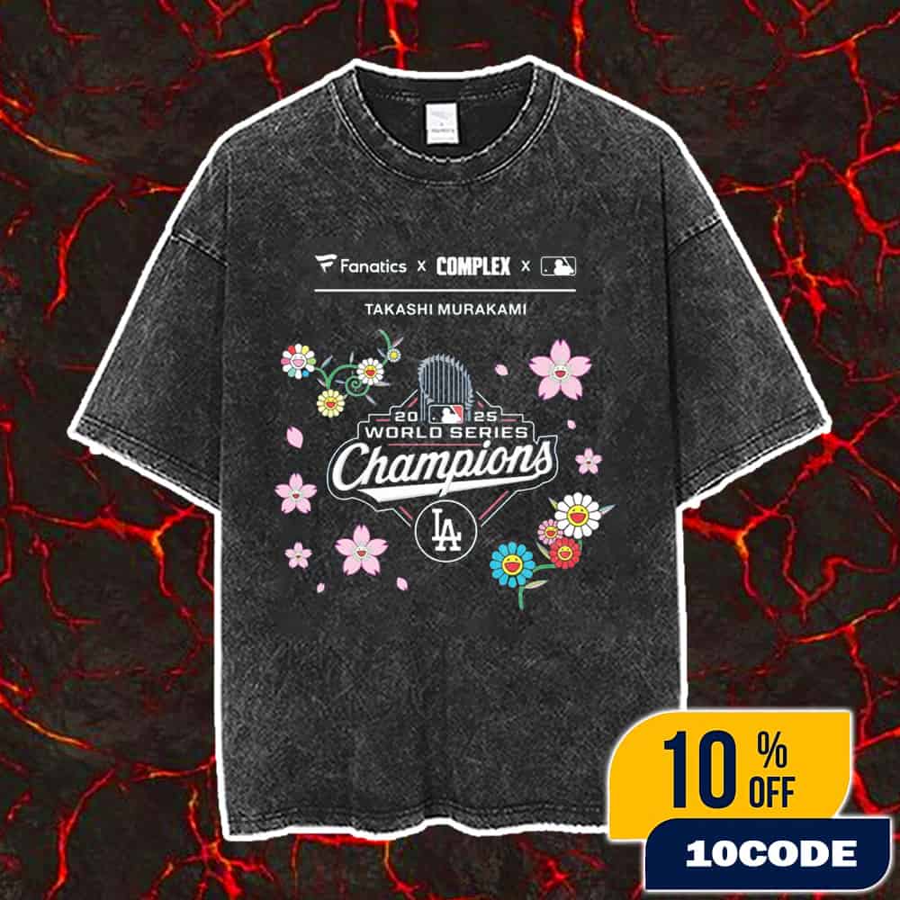 Takashi Murakami x LA Dodgers MLB World Series Champions 2025 x Fanatics x Complex Logo Artwork Vintage Washed Unisex T-Shirt Takashi Murakami x LA Dodgers MLB World Series Champions 2025 x Fanatics x Complex Logo Artwork Vintage Washed Unisex T-Shirt