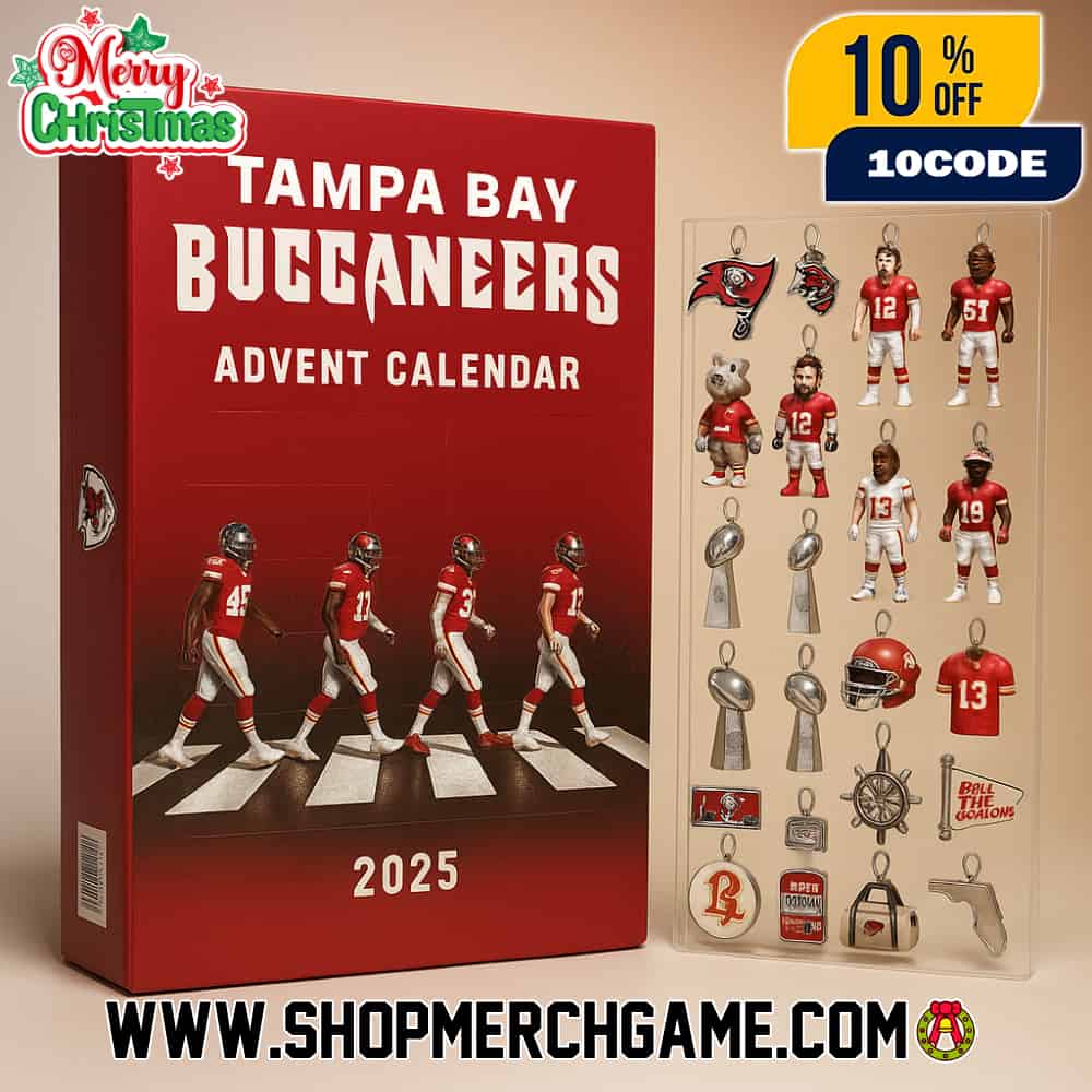 Tampa Bay Buccaneers 2025 Advent Calendar Ornament Set 24 Day Holiday Countdown NFL Football Collectible Decorations With Player Figurines Championship Trophy And Team Logo Charms Tampa Bay Buccaneers 2025 Advent Calendar Ornament Set 24 Day Holiday Countdown NFL Football Collectible Decorations With Player Figurines Championship Trophy And Team Logo Charms