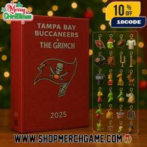 Tampa Bay Buccaneers x The Grinch Advent Calendar 2025 Ornament Set 24 Day Holiday Countdown NFL Christmas Collectible Decorations Limited Edition