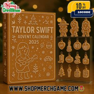 Taylor Swift Advent Calendar 2025 Ornament Set 24 Day Holiday Countdown With Gingerbread Figures Eras Tour Fearless Red Lover Swiftie Christmas Collectible