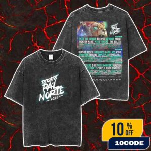Tecate Pa’l Norte 2026 Festival Poster Line-Up On March 27-28-29 2026 At Monterrey Mexico Parque Fundidora Monterrey Merch Unisex Two Sided Washed T-Shirt