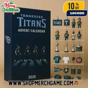 Tennessee Titans Advent Calendar Ornament 2025 Collectible Mini Figurines Holiday Countdown Gift Set 24 Days Christmas Decorations NFL Memorabilia