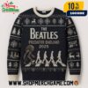 The Beatles x Predator Badlands 2025 Ugly Christmas Sweater Abbey Road Knitted Holiday Pullover With Tour Badge Fair Isle Snowflakes Winter Party Unisex