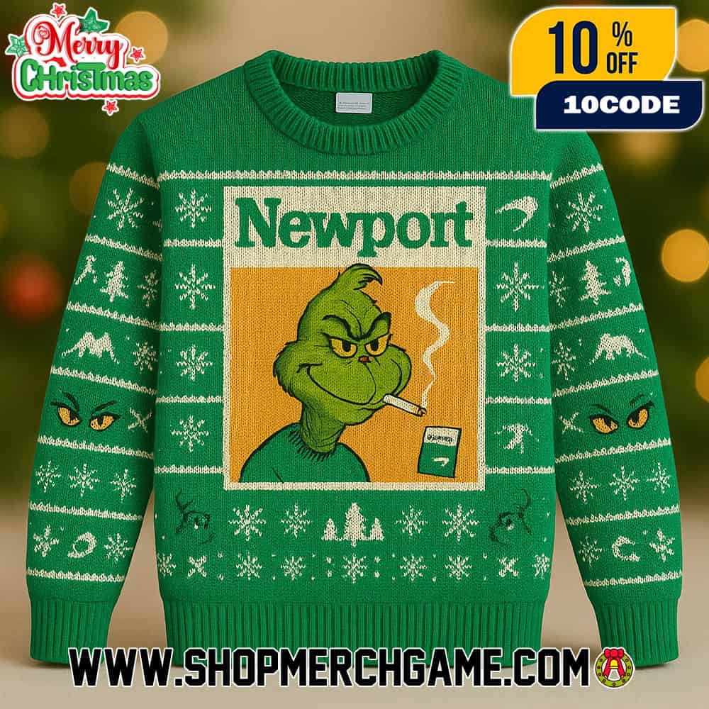 The Grinch Newport Parody Ugly Christmas Sweater Smoking Dr Seuss Knitted Holiday Fair Isle Snowflake Pattern Gift For Movie Fans The Grinch Newport Parody Ugly Christmas Sweater Smoking Dr Seuss Knitted Holiday Fair Isle Snowflake Pattern Gift For Movie Fans