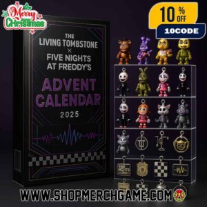 The Living Tombstone x Five Nights At Freddys Advent Calendar 2025 Ornament Set 24 Day Holiday Countdown FNAF Christmas Collectible Decorations Limited Edition