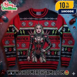 The Mayhem Ball Tour 2025 Lady Gaga Ugly Christmas Sweater Knitted Pullover Holiday Club Icon Disco Ball Lightning Celebrity Novelty Winter Gift