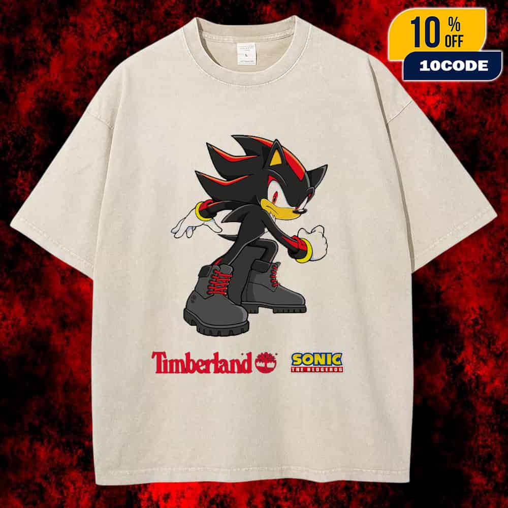 Timberland x SEGA Shadow The Hedgehog 2025 New Collection Collab Sonic Brand Unisex Washed T-Shirt Timberland x SEGA Shadow The Hedgehog 2025 New Collection Collab Sonic Brand Unisex Washed T-Shirt