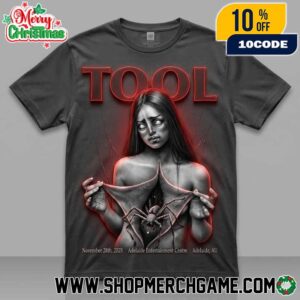Tool Adelaide November 28 2025 Concert Poster Dark Gothic Horror Art Spider Woman Progressive Metal Event Artwork Adelaide Entertainment Centre​ 3D T-Shirt