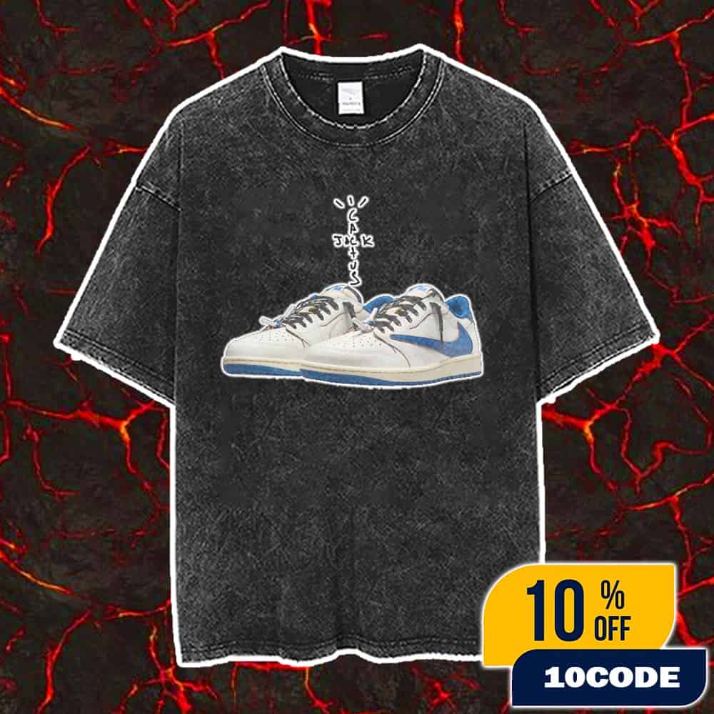Travis Scott Cactus Jack Air Jordan 1 Low OG SP Fragment Sneaker Vintage Washed Unisex T-Shirt Travis Scott Cactus Jack Air Jordan 1 Low OG SP Fragment Sneaker Vintage Washed Unisex T-Shirt