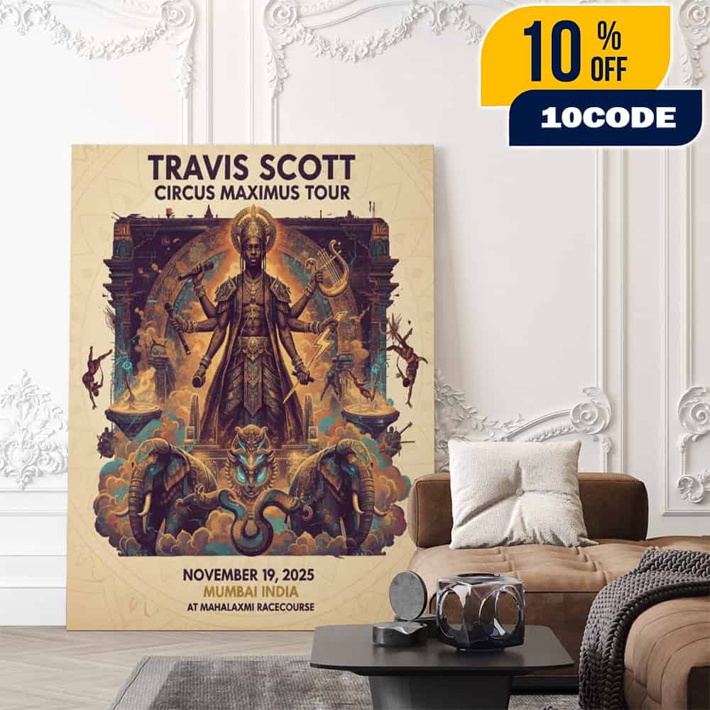 Travis Scott Cactus Jack Circus Maximus Tour Final Show November 19 2025 Mumbai India Mahalaxmi Racecourse Concert Poster Indian Deity Multi-Armed Design Poster Canvas Home Decor Travis Scott Cactus Jack Circus Maximus Tour Final Show November 19 2025 Mumbai India Mahalaxmi Racecourse Concert Poster Indian Deity Multi-Armed Design Poster Canvas Home Decor