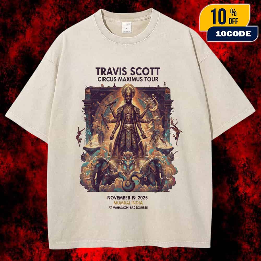 Travis Scott Cactus Jack Circus Maximus Tour Final Show November 19 2025 Mumbai India Mahalaxmi Racecourse Concert Poster Indian Deity Multi-Armed Design Washed T-Shirt Travis Scott Cactus Jack Circus Maximus Tour Final Show November 19 2025 Mumbai India Mahalaxmi Racecourse Concert Poster Indian Deity Multi-Armed Design Washed T-Shirt