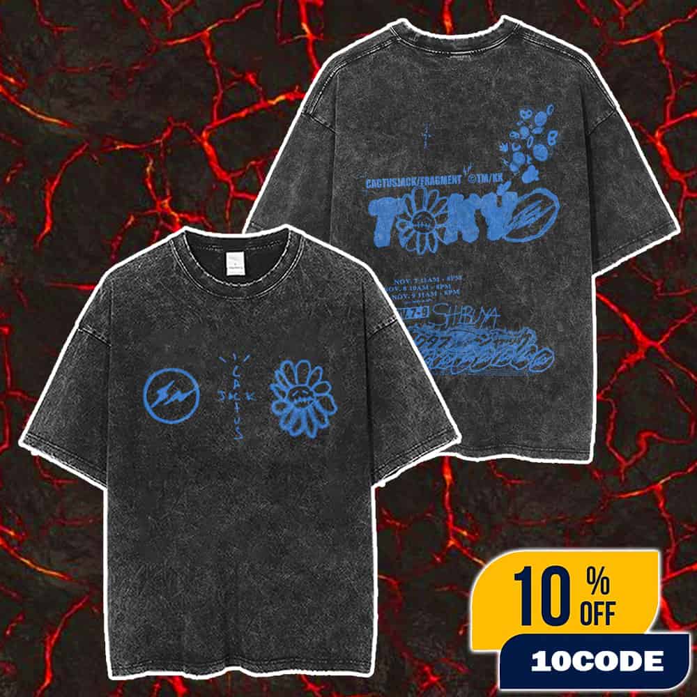 Travis Scott Cactus Jack World Tour Taking Over At Tokyo Exclusive Collab With Hiroshi Fujiwara x Takashi Murakami On November 7-9 2025 Logo Artwork Merch Unisex Two Sided Washed T-Shirt Travis Scott Cactus Jack World Tour Taking Over At Tokyo Exclusive Collab With Hiroshi Fujiwara x Takashi Murakami On November 7-9 2025 Logo Artwork Merch Unisex Two Sided Washed T-Shirt