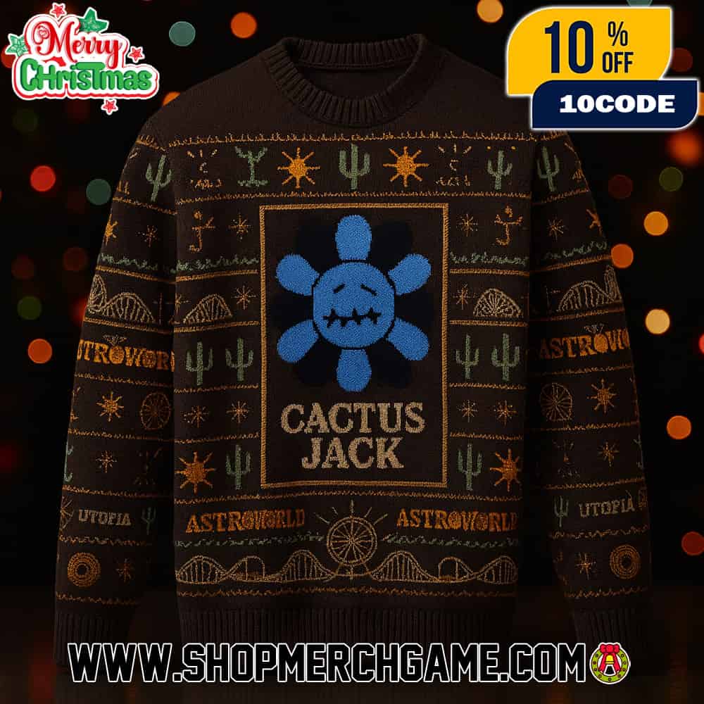 Travis Scott Cactus Jack x Takashi Murakami Flower Jumbo Flush Blue Color Merch For Fans New 2025 Collections Ugly Sweater Shirt Travis Scott Cactus Jack x Takashi Murakami Flower Jumbo Flush Blue Color Merch For Fans New 2025 Collections Ugly Sweater Shirt