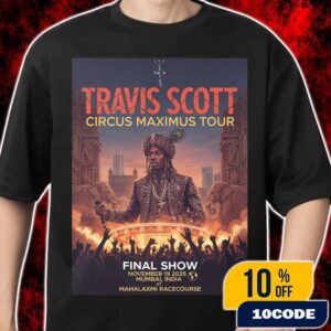 Travis Scott Circus Maximus Tour Final Show November 19 2025 Mumbai India Mahalaxmi Racecourse Concert Poster Indian Maharaja Royal Design Merch Unisex T-Shirt