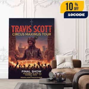 Travis Scott Circus Maximus Tour Final Show November 19 2025 Mumbai India Mahalaxmi Racecourse Concert Poster Indian Maharaja Royal Design Poster Canvas Home Decor