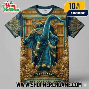 Trey Anastasio Band Landmark Theatre Syracuse New York November 25 2025 Concert Poster By Sadie May Sart And Design Peacock Baroque Gold Frame Tour Artwork Collectible 3D T-Shirt