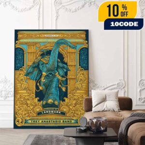 Trey Anastasio Band Landmark Theatre Syracuse New York November 25 2025 Concert Poster By Sadie May Sart And Design Peacock Baroque Gold Frame Tour Artwork Collectible Poster Canvas