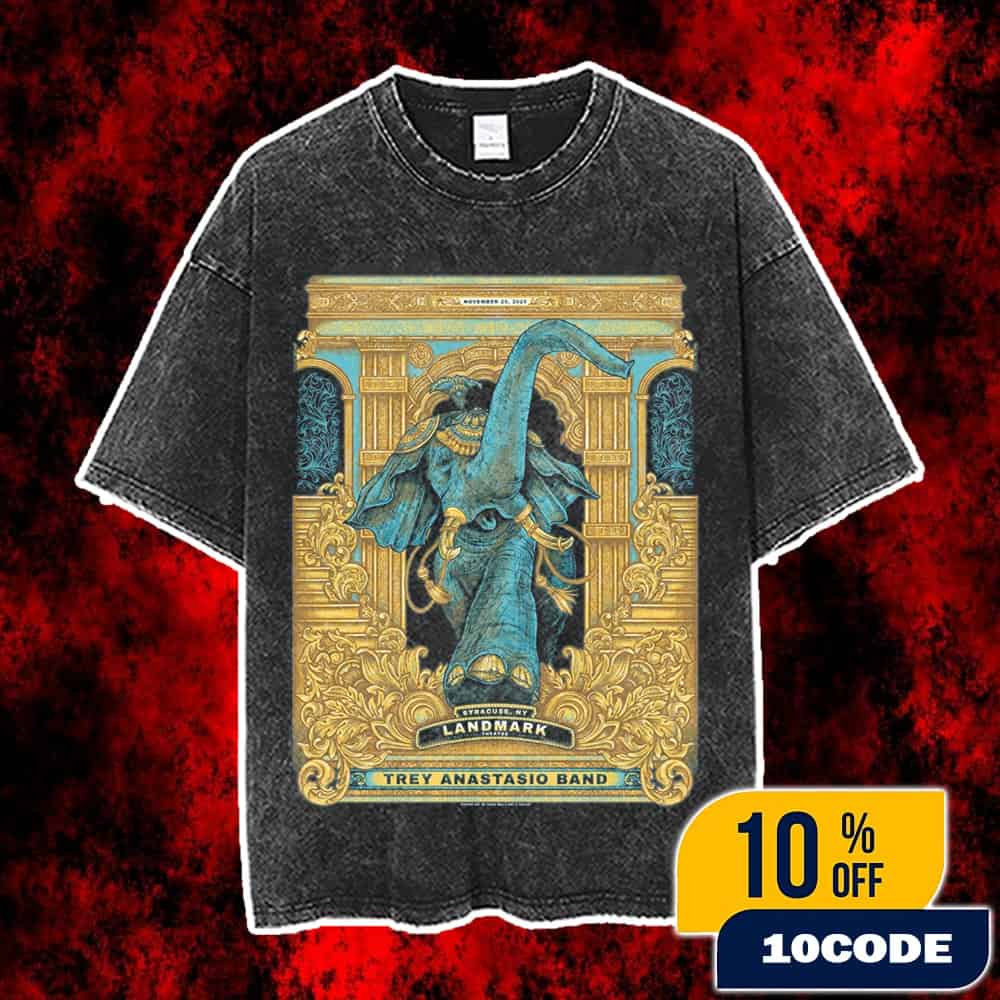 Trey Anastasio Band Landmark Theatre Syracuse New York November 25 2025 Concert Poster By Sadie May Sart And Design Peacock Baroque Gold Frame Tour Artwork Collectible Washed T-Shirt Trey Anastasio Band Landmark Theatre Syracuse New York November 25 2025 Concert Poster By Sadie May Sart And Design Peacock Baroque Gold Frame Tour Artwork Collectible Washed T-Shirt