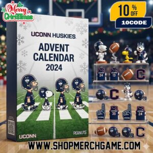 UConn Huskies x Peanuts Advent Calendar 2025 Ornament Collectible Back To Back Champions Christmas Countdown Gift Box Basketball Football Limited Edition Holiday Decoration
