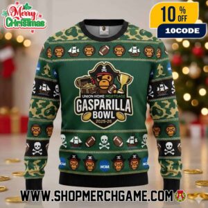Union Home Mortgage Gasparilla Bowl 2025 x Bape NCAA College Football Ugly Christmas Sweater Pirate Theme Festive Fan Apparel
