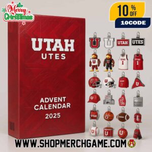 Utah Utes 2025 Advent Calendar 24 Day Holiday Countdown Collectible NCAA Football Basketball Ornament Set Gift University