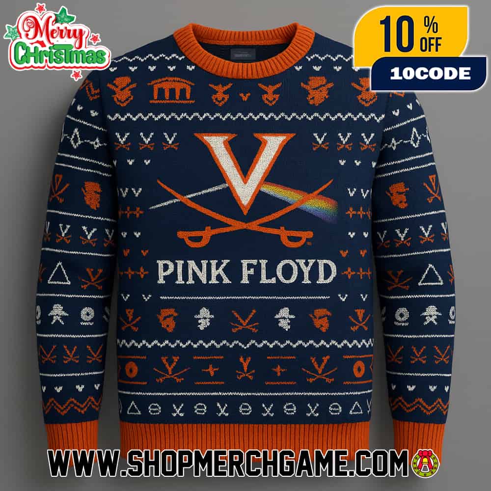 Virginia Cavaliers NCAA x Pink Floyd Ugly Christmas Sweater Knitted Graphic Holiday Pullover Crewneck Festive Party Apparel Virginia Cavaliers NCAA x Pink Floyd Ugly Christmas Sweater Knitted Graphic Holiday Pullover Crewneck Festive Party Apparel