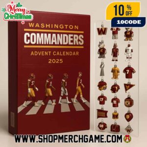 Washington Commanders Advent Calendar Ornament 2025 Collectible Mini Figurines Holiday Countdown Gift Set 24 Days Christmas Decorations NFL Memorabilia