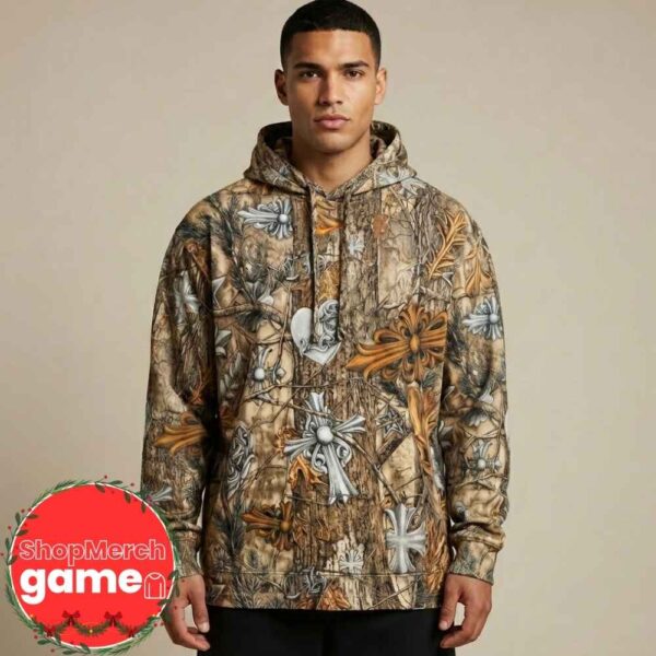 Chrome Hearts x Nocta x Nike Brown Cross Camo Drake Collaboration 2025 Exclusive Chrome Hearts Store Unisex T-Shirt, Hoodie