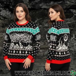Lorna Shore Knitted Christmas Jumper 2025 Snowflake Pattern Ugly Sweater Metalcore Band