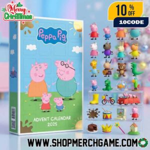 Peppa Pig Family 2025 Advent Calendar 24 Days Surprise Ornaments Set Kids Christmas Holiday Countdown Gift Box Featuring George And Parents Collectible Mini Figures