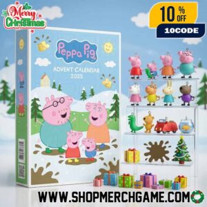 Peppa Pig Family Winter Muddy Puddles Advent Calendar 2025 With Collectible Figures And Hanging Ornaments 24 Days Of Christmas Surprise Gift Set