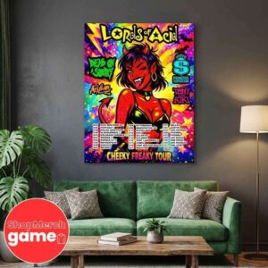 Lords of Acid Cheeky Freaky Tour 2026 with Dead on a Sunday Princess Superstar Tony and The Kiki Mz Neon Poster Tour Dates Artwork Poster Canvas